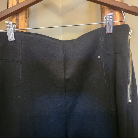 INC International Concepts Black Straight Leg Pants Gold Zipper Detail - Picture 4 of 8